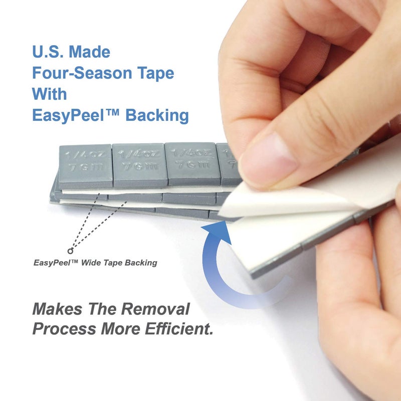 CKAuto 1/4 أونصة، 0.25 أونصة، رمادي، أوزان عجلات لاصقة، نوع سهل الإزالة. سيارات، شاحنات، سيارات دفع رباعي، دراجات نارية، منخفضة الارتفاع، 60 أونصة/صندوق، جودة OEM أمريكية، (240 قطعة) - Image 3